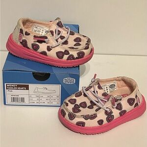 Hey Dude Wendy Toddler Hearts Pink Shoes